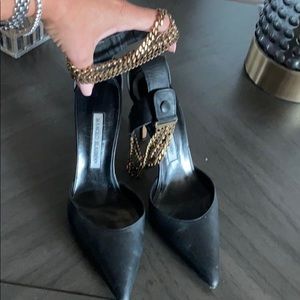 Manolo Blahnik EVOLU Antique Gold Ankle Chain 8.5
